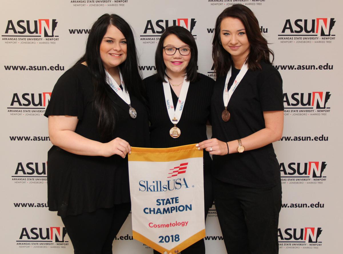 Cosmetology Winners with medals