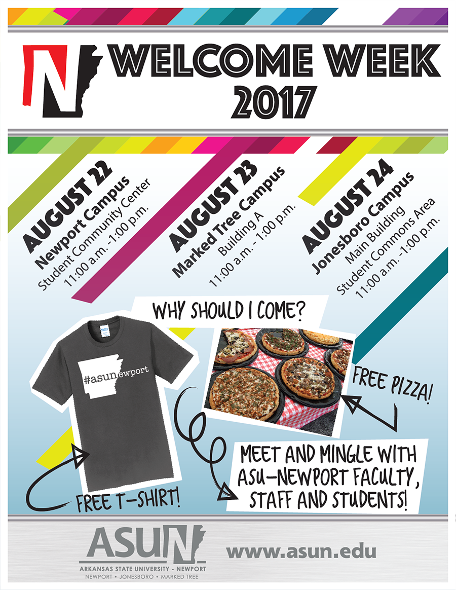 Welcome Week Flyer, all text on the flyer is included in the text above the document