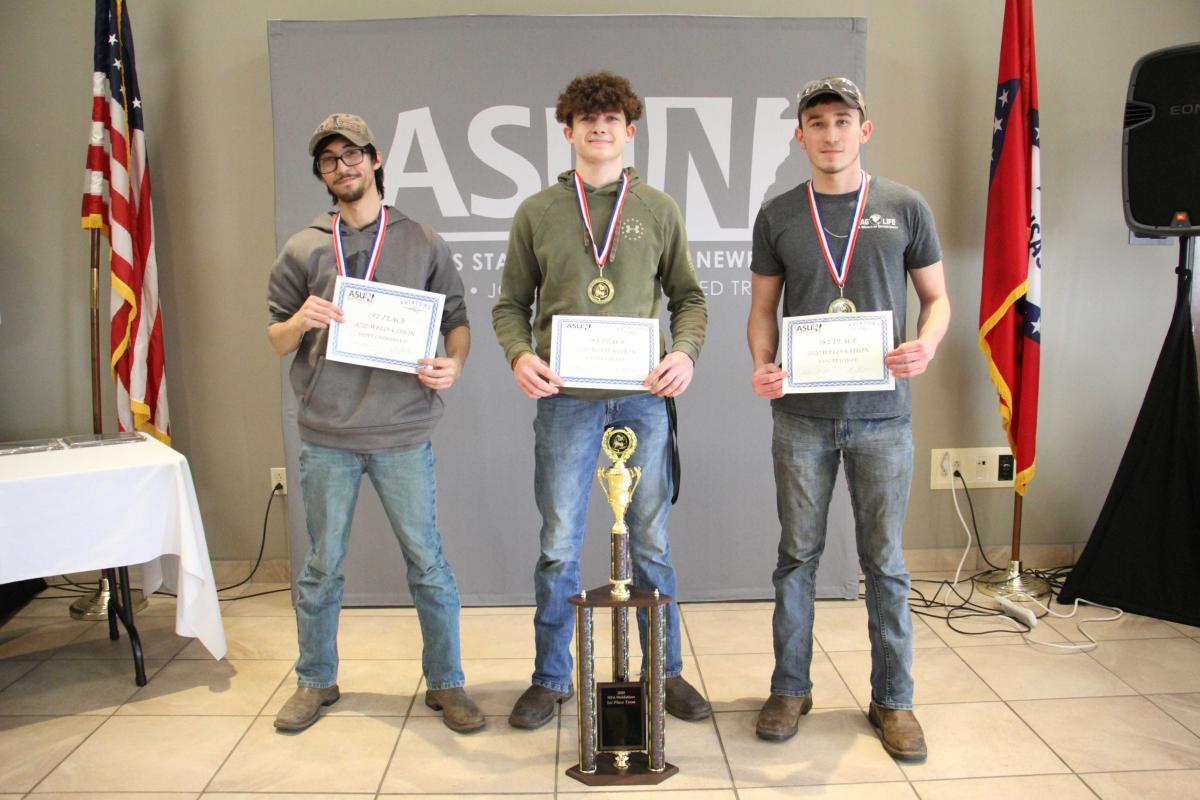 First place winners pictured from left: Dillon Mobley, Lastin Lindsey and Yancey Bailey