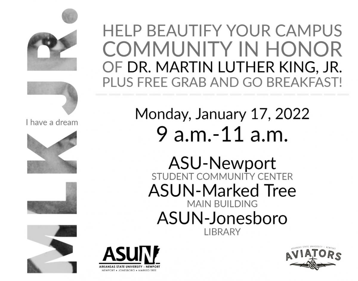 Event flyer about MLK Day of service